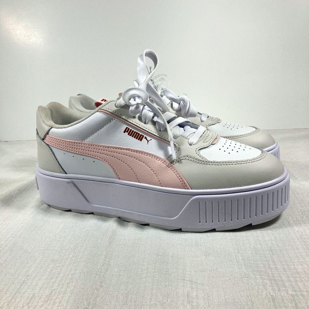 NWOT Puma Mayze Platform Sneakers, White, Pink, Grey, Rose Gold, Sz. Wm. 10.5